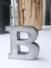 Zinc Letter B Grey 3D Sally bourne interiors gift ideas